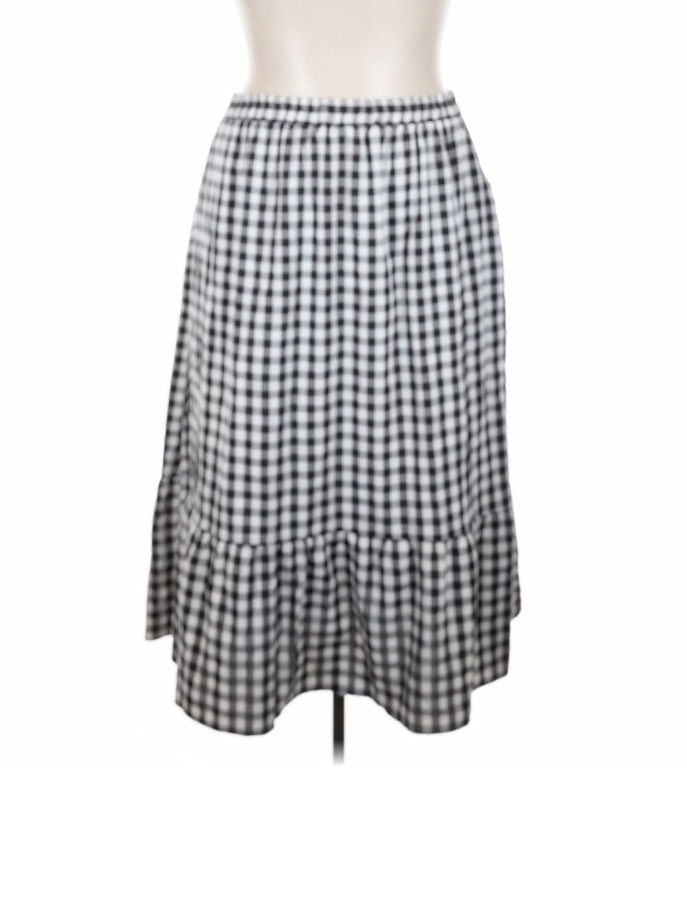 ASOS Design Black and White Gingham A-Line Women's Skirt Tiered EUC